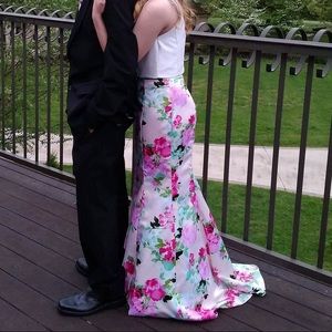 2 piece mermaid style prom dress